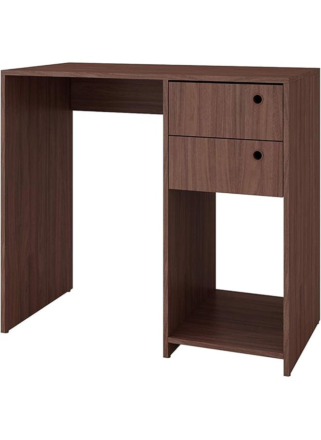 erorex Computer Desk With Two Drawers And One Shelf Brown H 81 Cm X W 90 Cm X D 45 Cm Wood  - Image 1