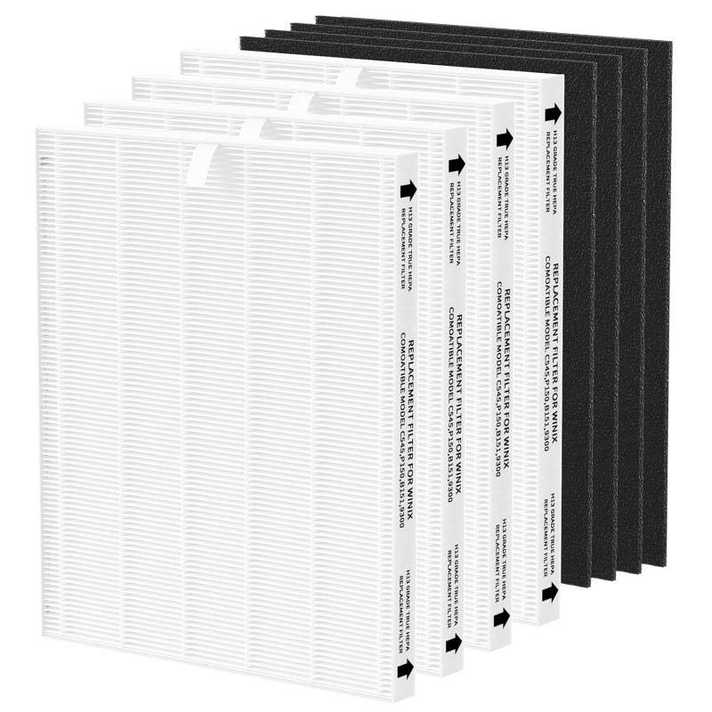 GoKBNY C545 Replacement Filter Compatible with Winix C545 Purifier HPEA Filter S Part Number 1712009600 4Filters  4Activated Carbon PreFilters