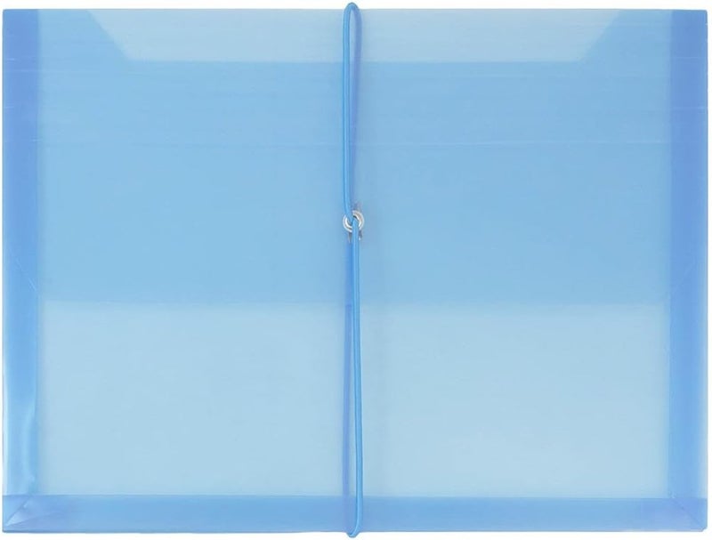 JAM Paper Plastic Expansion Envelopes with Elastic Band Closure - Letter Booklet - 9 3/4 x 13 with 2.5 Inch Expansion - Assorted Colors - 6/Pack - Image 3