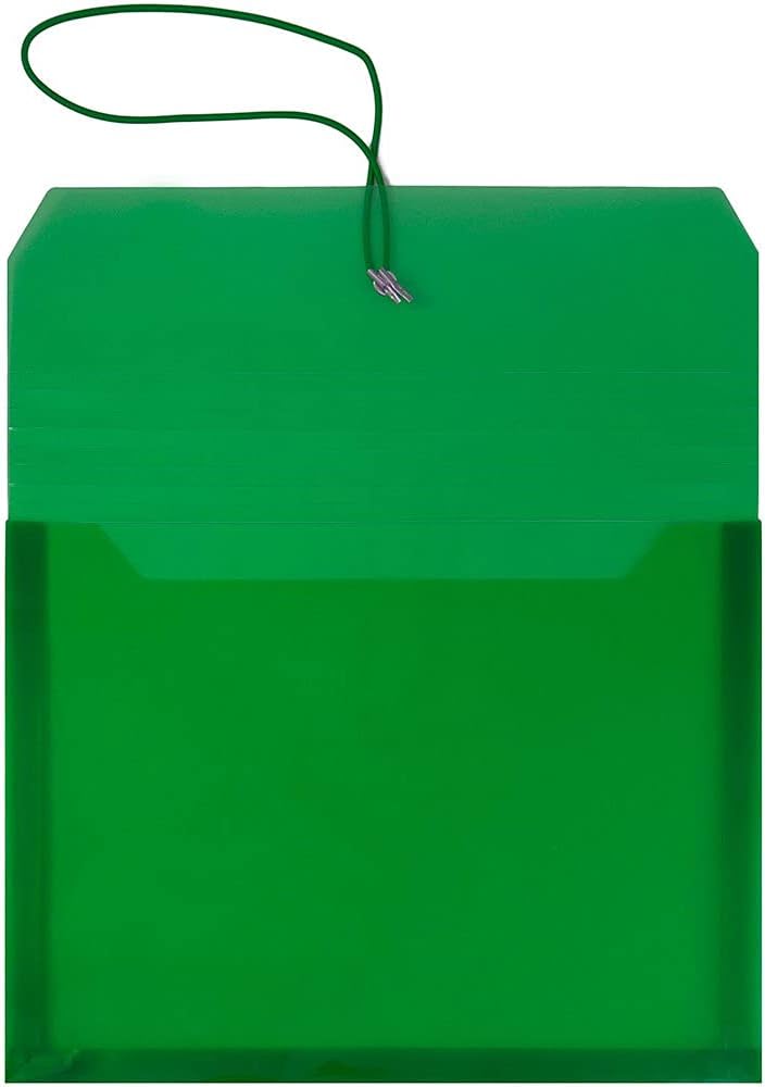 JAM Paper Plastic Expansion Envelopes with Elastic Band Closure - Letter Booklet - 9 3/4 x 13 with 2.5 Inch Expansion - Assorted Colors - 6/Pack - Image 4