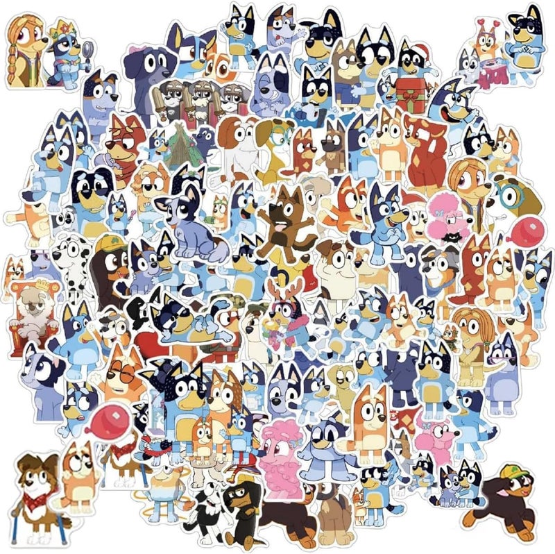 RAXO 100 Cartoon Stickers Colorful Aesthetic VSCO Vinyl/PVC Waterproof Decals for Water Bottle, Phone, Case, Laptop, Skateboard, Gift for Teens, Boys and Girls (Blue 100) - Image 1