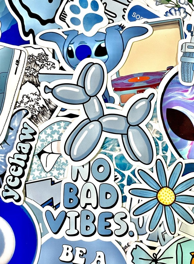 Sticker Fever ملصقات فيفر - عبوة من 50 ملصقًا جماليًا مقاومًا للماء ومغلفًا بمادة PVC (عبوة من 50) (أزرق) - Image 4
