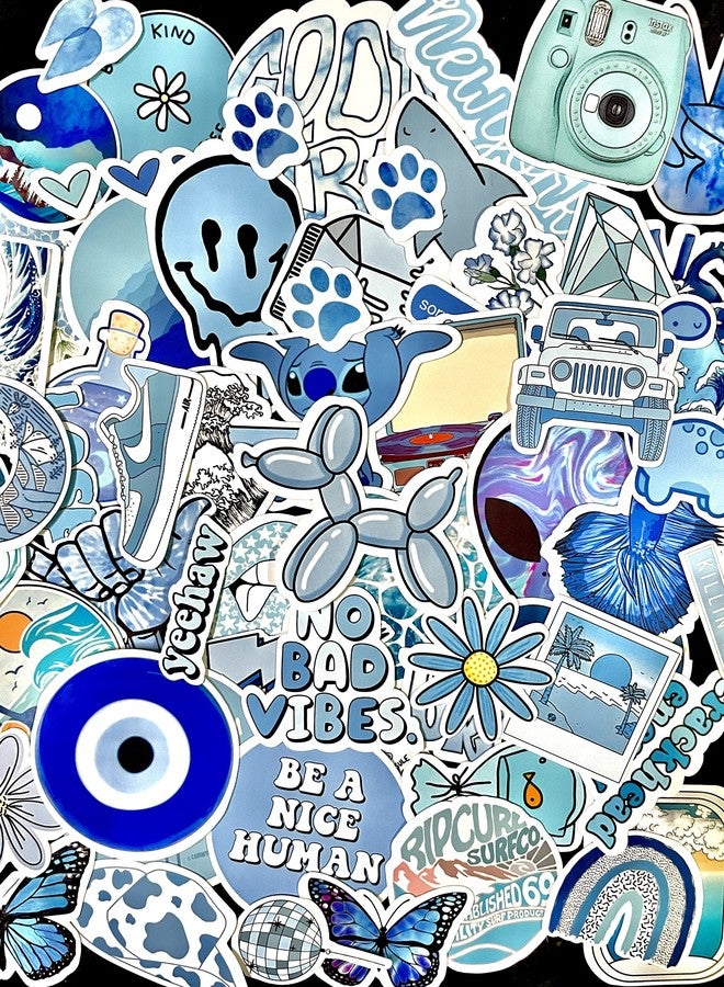 Sticker Fever ملصقات فيفر - عبوة من 50 ملصقًا جماليًا مقاومًا للماء ومغلفًا بمادة PVC (عبوة من 50) (أزرق) - Image 1