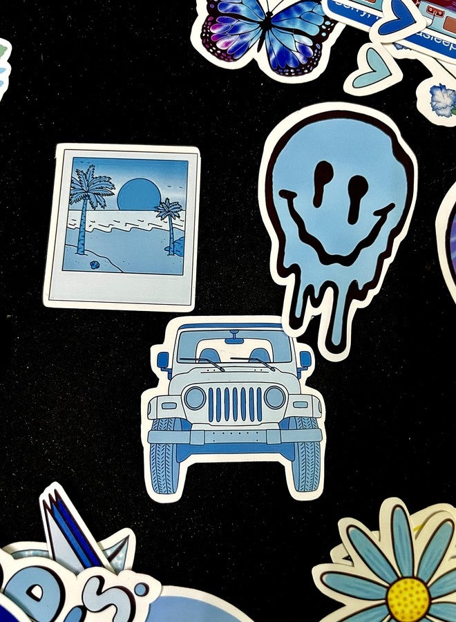 Sticker Fever ملصقات فيفر - عبوة من 50 ملصقًا جماليًا مقاومًا للماء ومغلفًا بمادة PVC (عبوة من 50) (أزرق) - Image 5