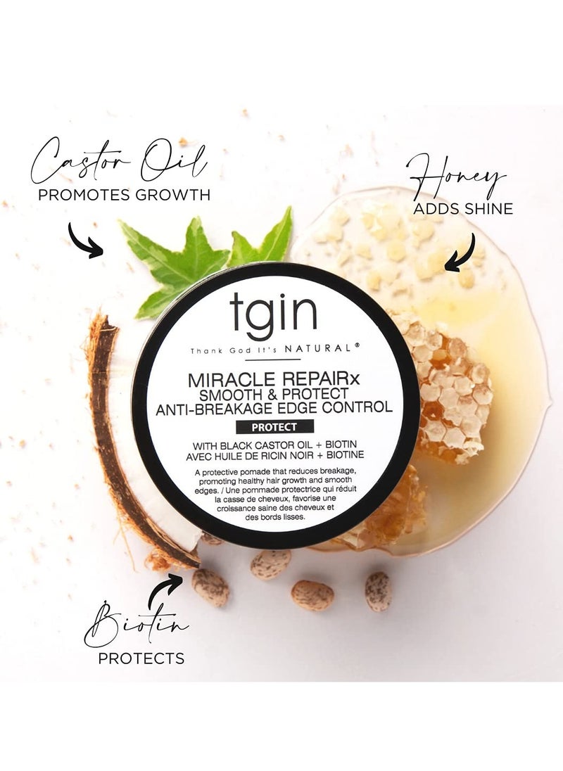Thank God It's Natural - Thank God It's Natural tgin Miracle RepaiRx Smooth & Nourish Edge Control for For Damaged Hair - Repair - Protect - Restore - 4 ounces - Image 1