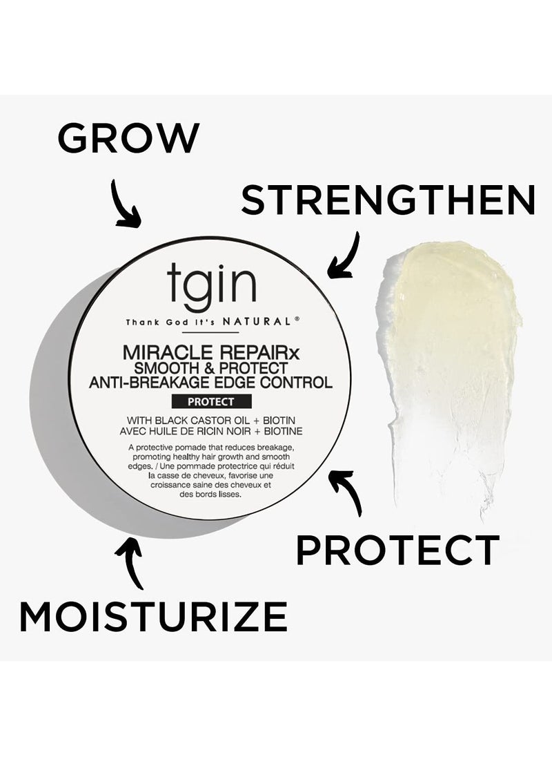 Thank God It's Natural - Thank God It's Natural tgin Miracle RepaiRx Smooth & Nourish Edge Control for For Damaged Hair - Repair - Protect - Restore - 4 ounces - Image 1
