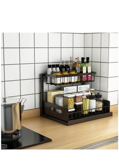Arabest Under Sink Organizers and Storage, Pull Out Cabinet Organizer with Sliding Drawer 2 Tier Multi-purpose Bathroom Shelf Organizer Black for Kitchen Bathroom Storage  - Image 2