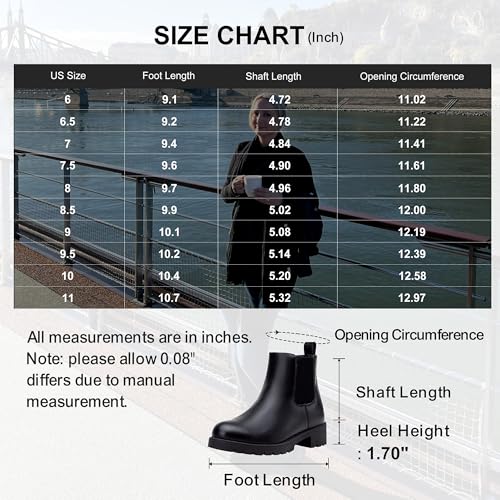Vepose Women's 9607 Chelsea Ankle Boots Pull-On Booties, Black, Size 8.5M US (CJY9607 Black 08.5) - Image 3