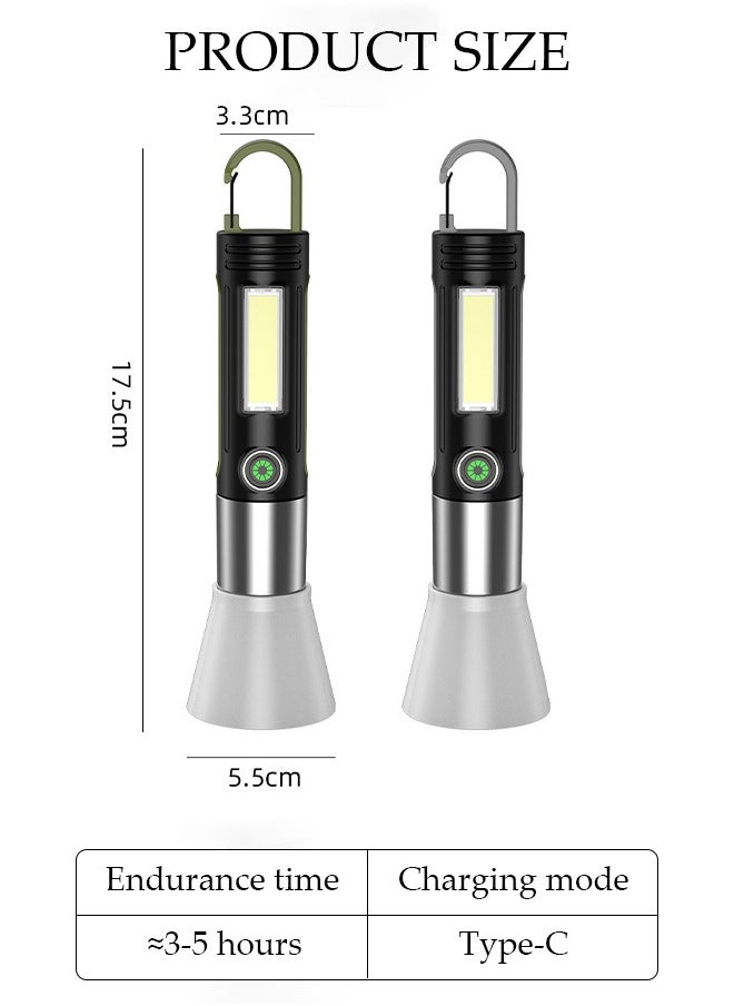 DUNISO - Rechargeable LED Flashlights with Side Light Handheld Flashlight with Zoomable 4 Modes Super Bright Flashlights for Emergencies Camping Hiking - Image 1