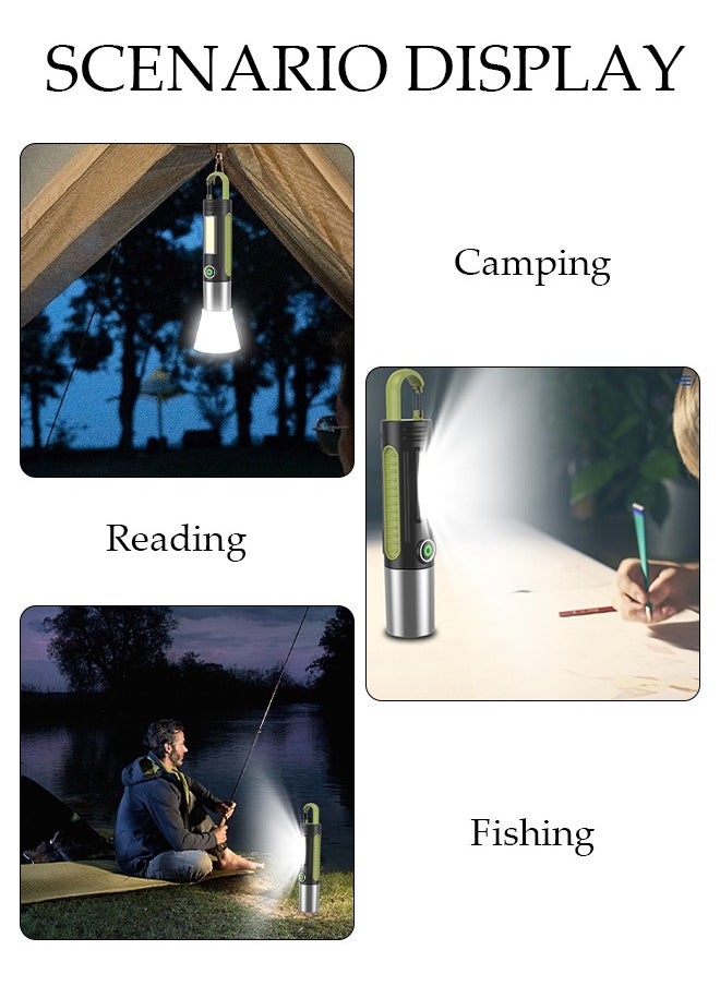 DUNISO - Rechargeable LED Flashlights with Side Light Handheld Flashlight with Zoomable 4 Modes Super Bright Flashlights for Emergencies Camping Hiking - Image 1