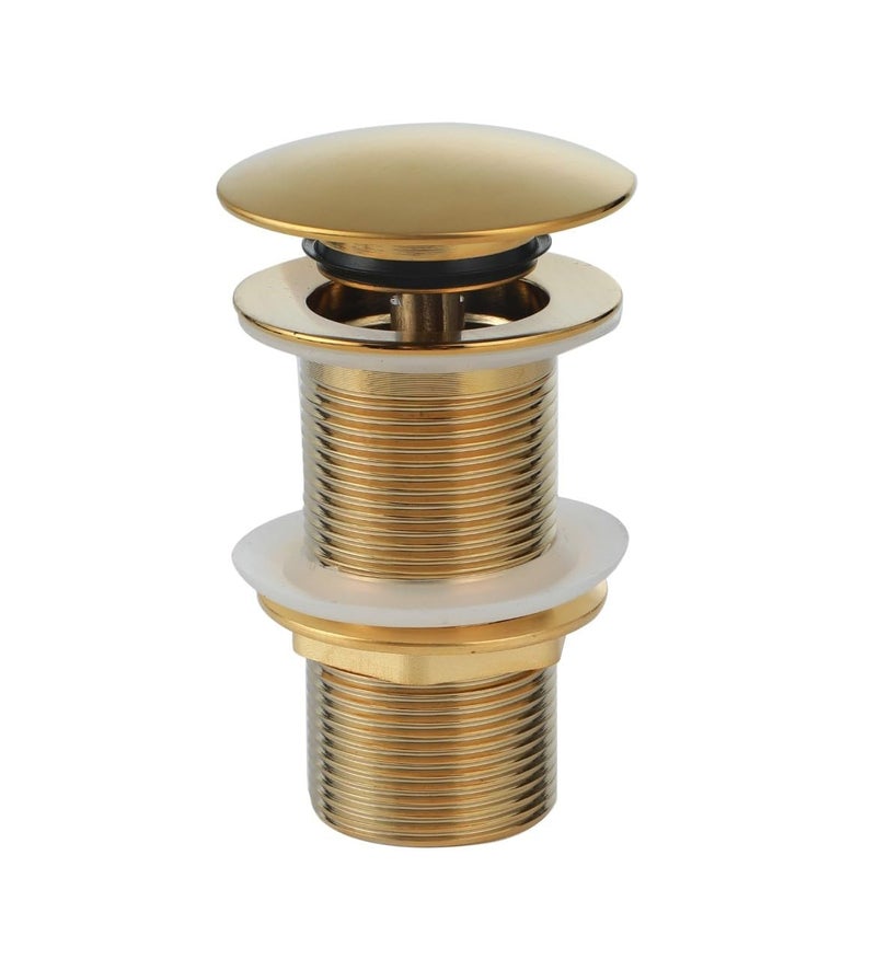 BATH GURU Stainless Steel Premium Pop-up Basin Waste Drain Threaded Vessel Sink Waste Coupling Drainer for Bathroom (Gold, 3 INCH)