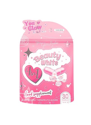 you glow glutathione You Glow Babe 4-in-1 Beauty White Capsules – Skin Whitening, Glutathione, Collagen & Vitamin C Supplement for Radiant Glow & Youthful Skin – 30