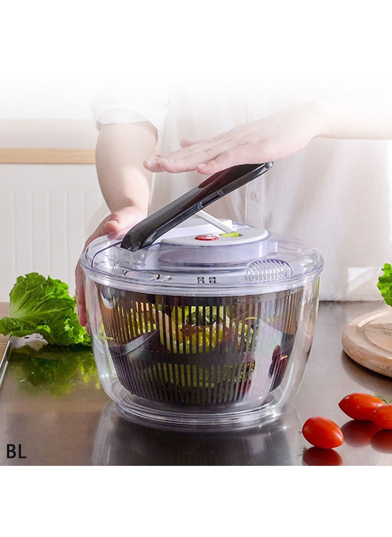 Arabest Drain Lettuce and Vegetable Salad Spinner - Plastic Salad Tools Manual Lettuce Spinner with Secure Lid, Rotary Handle, Vegetable Dryer, Fruit Washer, Fries Spinner (Black)  - Image 5