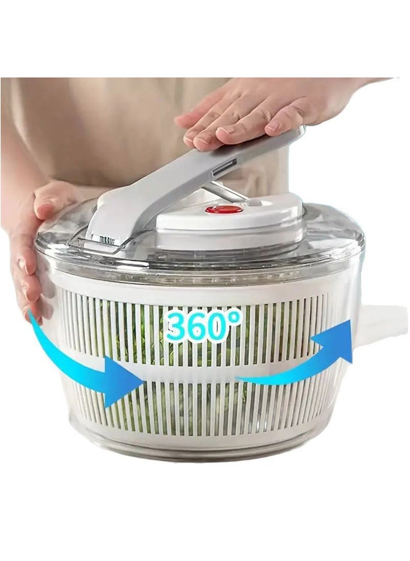 Arabest - Drain Lettuce and Vegetable Salad Spinner - Plastic Salad Tools Manual Lettuce Spinner with Secure Lid, Rotary Handle, Vegetable Dryer, Fruit Washer, Fries Spinner (Black) - Image 1
