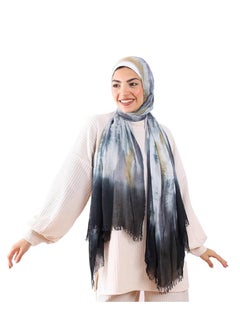 Generic Digital scarf, Turkish gauze, white*black, 2 metres  - Image 2