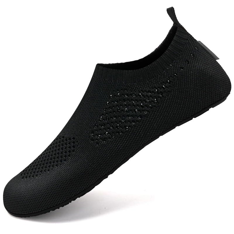 WateLves Womens Barefoot Water Shoes Travel House Slippers for Indoor and Outdoor Aqua Socks for Beach Swim Surf Yoga Dancing Camping Must Haves (Shiny/Black, 38/39) - Image 2