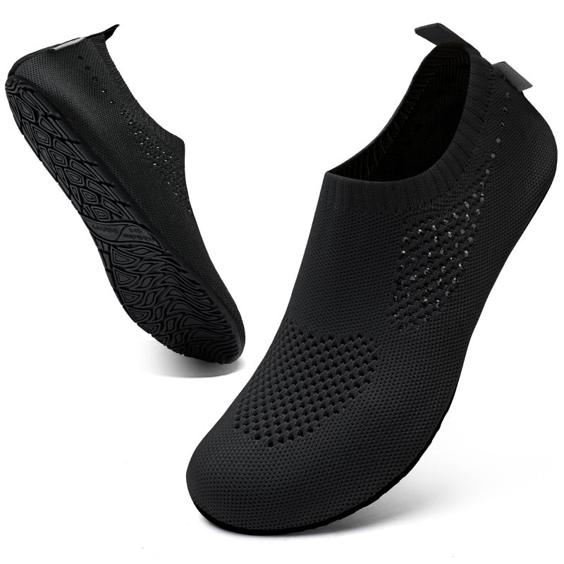 WateLves Womens Barefoot Water Shoes Travel House Slippers for Indoor and Outdoor Aqua Socks for Beach Swim Surf Yoga Dancing Camping Must Haves (Shiny/Black, 38/39) - Image 5