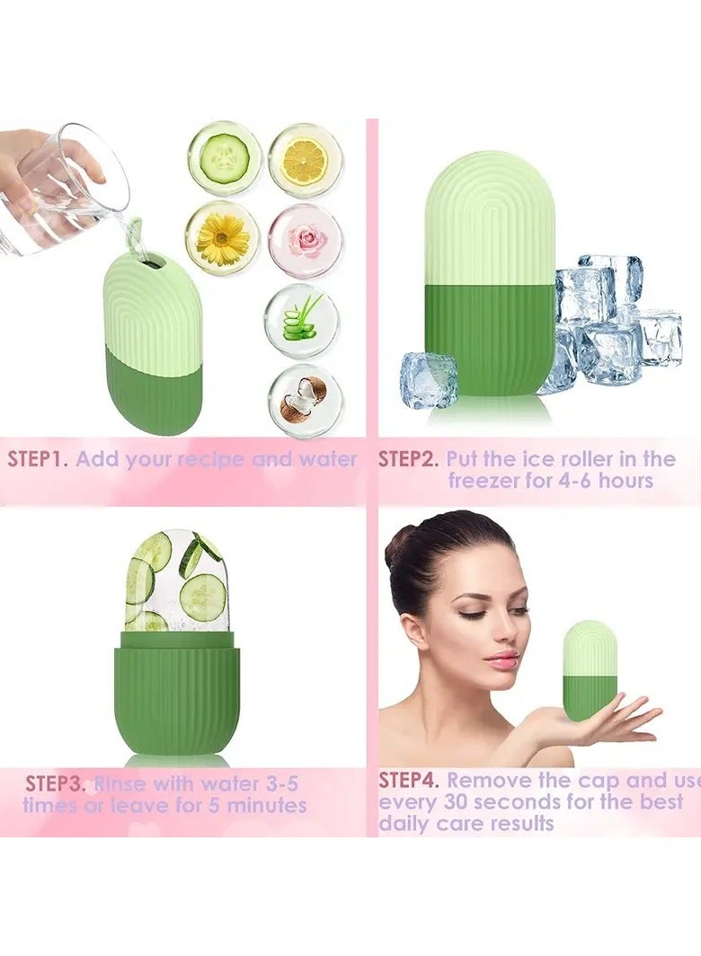 ORiTi Silicone Ice Face Roller Contour and Shrink Pores Remove DarkCircles and Massage Skin -  PINK - Image 2