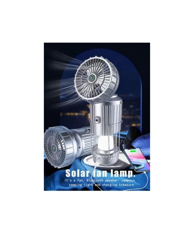 OASIS-TH LED Camping Lantern with Bluetooth Speaker Compass and Fan Hang USB Rechargeable Tent Fan Tent Light IPX6 Waterproof - Image 2