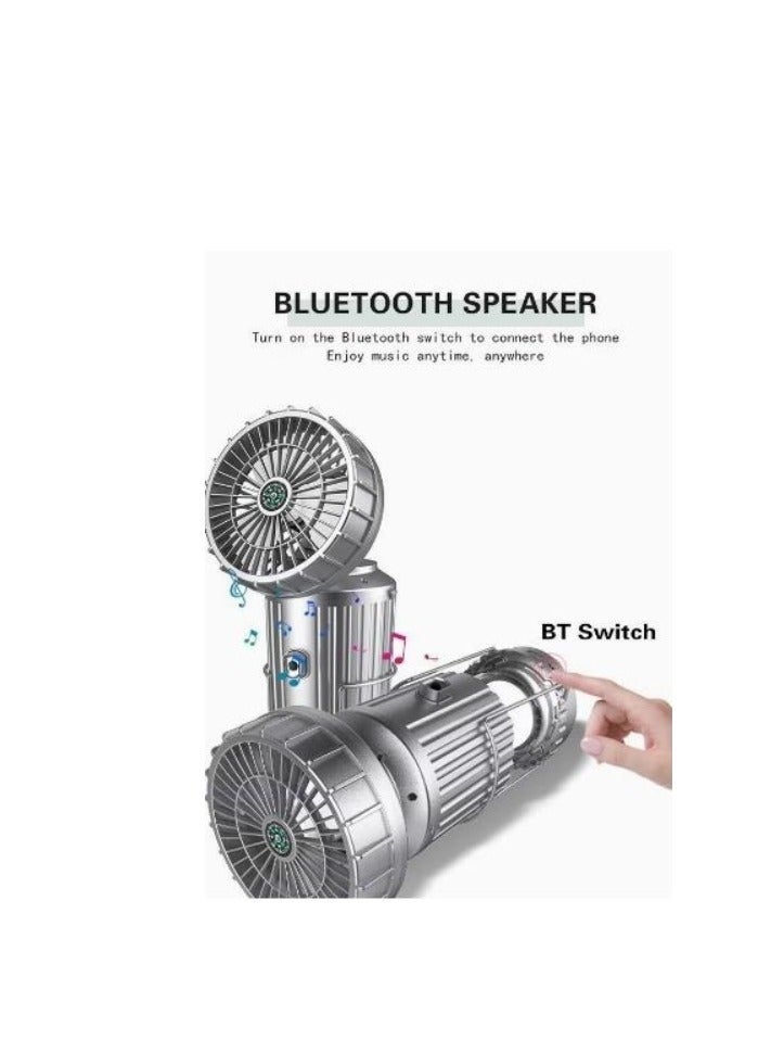 OASIS-TH LED Camping Lantern with Bluetooth Speaker Compass and Fan Hang USB Rechargeable Tent Fan Tent Light IPX6 Waterproof - Image 5