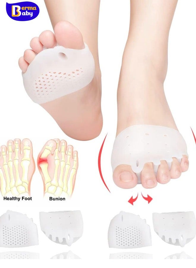 Berma Baby Metatarsal Pads, Gel Toe Separators, Bunion Corrector Cushion, Toe Spacers, Ball of Foot Cushions, Soft&Breathable, Idea for Mortons Neuroma, Blisters, Diabetic Feet, Hammer Toe, Rapid Pain Relief  - Image 1