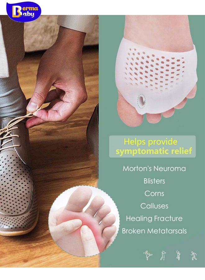 Berma Baby Metatarsal Pads, Gel Toe Separators, Bunion Corrector Cushion, Toe Spacers, Ball of Foot Cushions, Soft&Breathable, Idea for Mortons Neuroma, Blisters, Diabetic Feet, Hammer Toe, Rapid Pain Relief  - Image 5