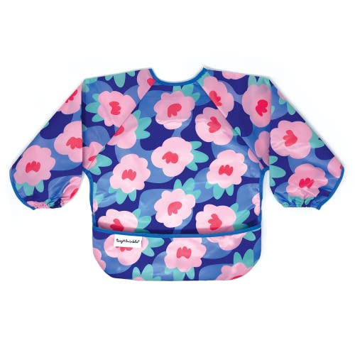 Tiny Twinkle Long Sleeve Bib for Babies & Toddlers – Waterproof Smock Bib for Eating – Machine Washable & Mess-Proof, Baby Feeding Essential & Shower Must-Have(Floral Blue, 2-4Y) - Image 4