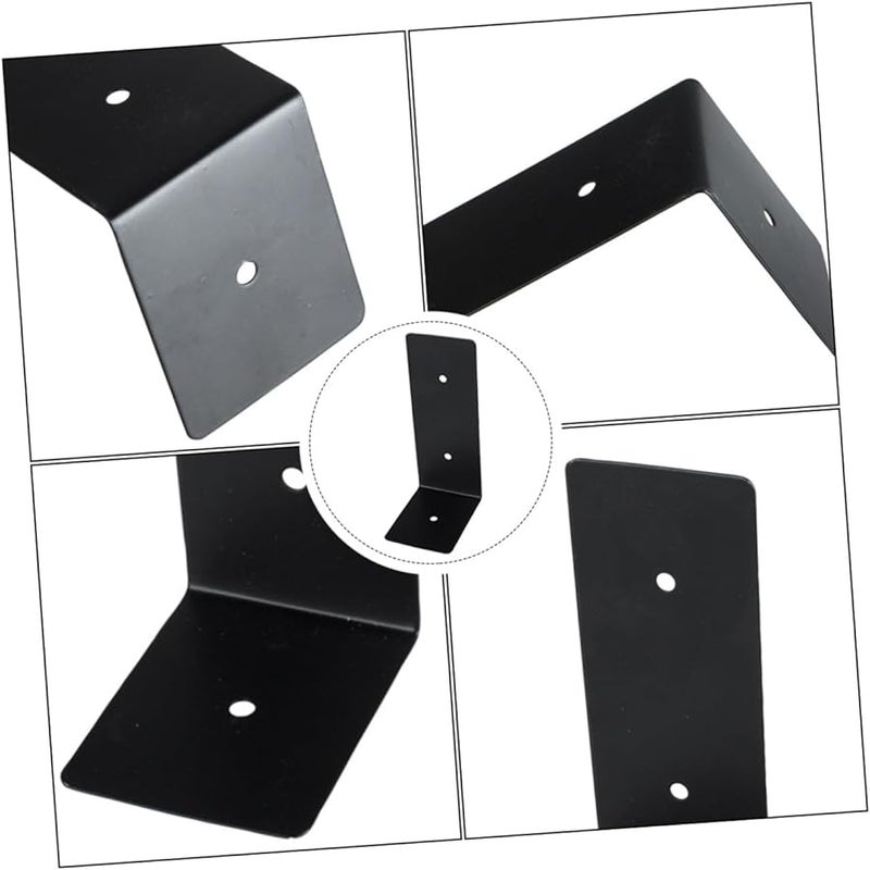 Heavy Duty Black Metal Shelf Brackets 4pcs with Screws for Wall Mount Support - Image 3