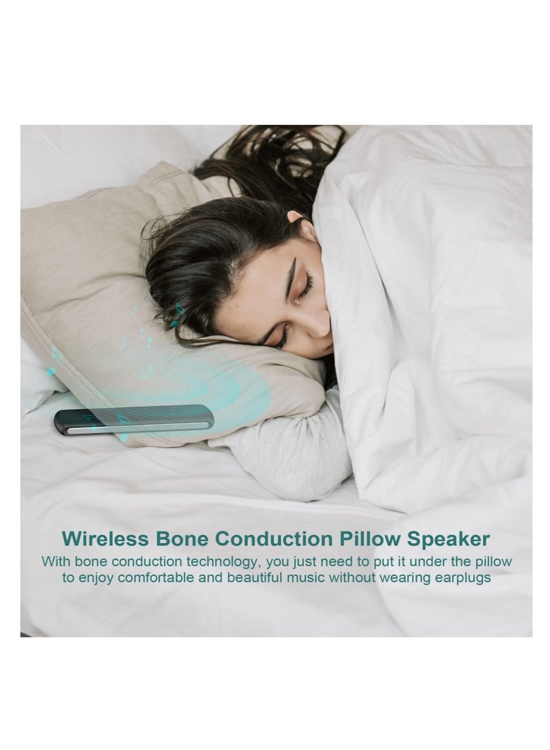 Pillow Speaker Bone Conduction Stereo, Mini Portable Bluetooth Sleep Stereo, Portable Pillow Speaker, Insomnia White Noise Machine, for Deep Sleeping, Side Sleepers (Black) - Image 5
