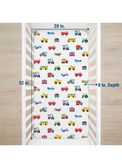 Wildkin Kids 100% Cotton Flannel Fitted Crib Sheet for Boys & Girls, Crib Sheets Measures 52 x 28 Inches, Kids Crib Sheets Super Soft & Breathable Material (Trains, Planes & Trucks) - pzsku/Z05068C2EB7273BB3E33FZ/45/_/1737030762/fddb75ba-a101-4acc-aa93-f711a0e4cf5c