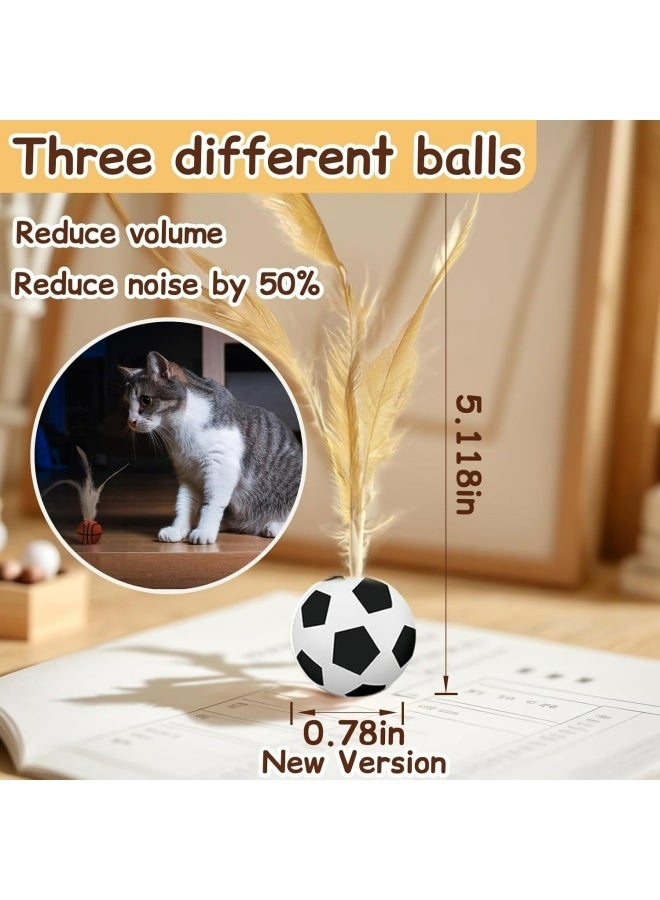 6PCS Interactive Cat Feather Ball Toys Set - Bouncy Silicone Rolling Toys for Indoor Kittens, Fun Exercise & Play (Safe Durable Cat Toy Kit) - Image 4