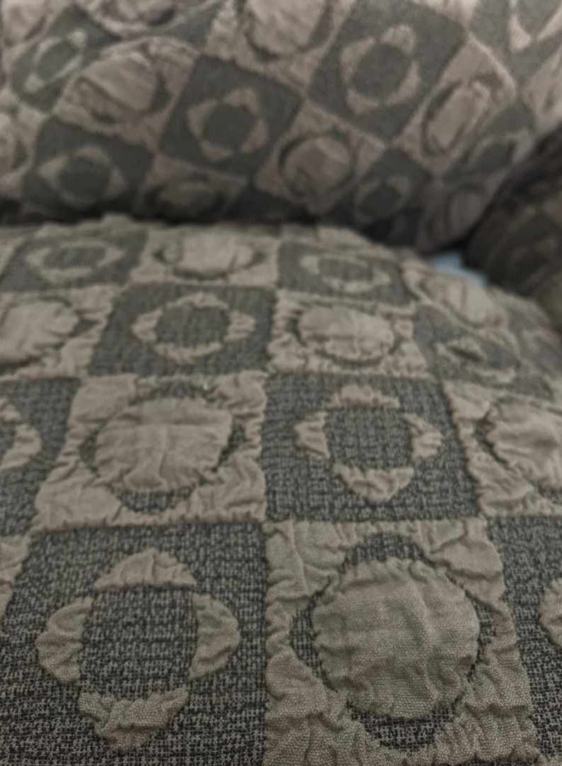 EVORY HOME Sofa Cover Jacquard 4-Pieces Set of 7-Seater (3+2+1+1) Super Stretchable Anti-Wrinkle Slip Resistant Furniture Protector  - Image 2