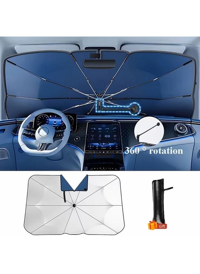 Silver Foldable Car Sunshade 360 Degree Rotating with Heat Protection Cooling UV Block for SUV Truck Sedan - Image 3