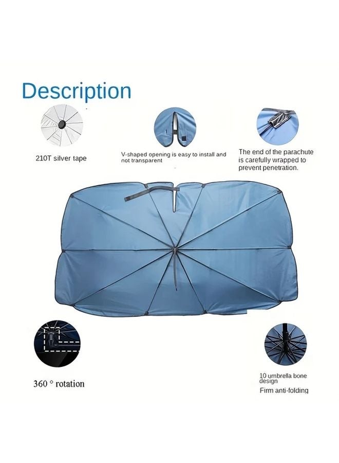 Silver Foldable Car Sunshade 360 Degree Rotating with Heat Protection Cooling UV Block for SUV Truck Sedan - Image 4