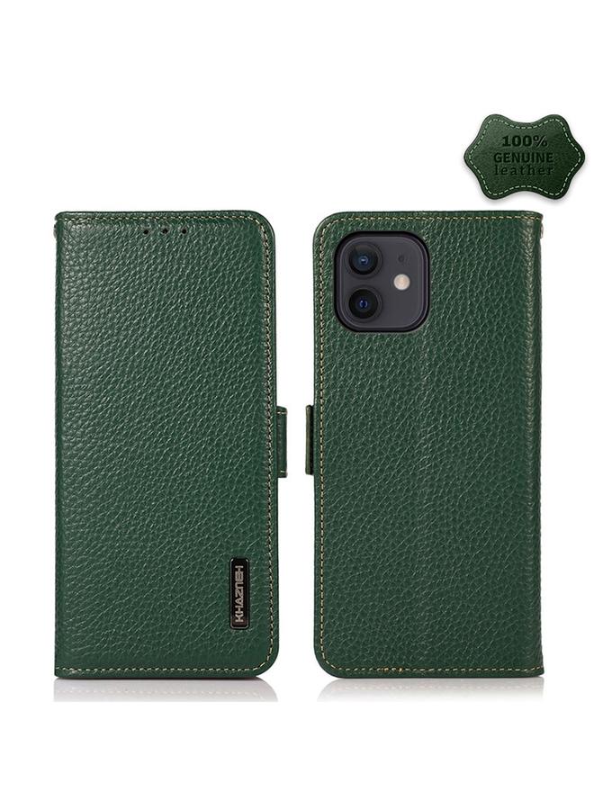 Zaboon Case For iPhone 12 / 12 Pro KHAZNEH Side-Magnetic Litchi Genuine Leather RFID Case - Image 1