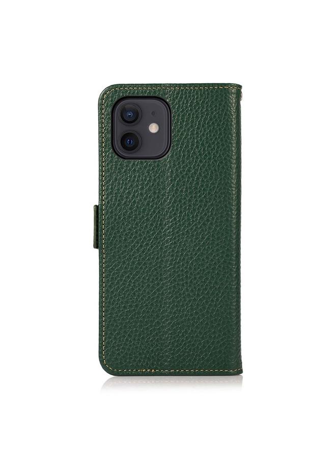 Zaboon Case For iPhone 12 / 12 Pro KHAZNEH Side-Magnetic Litchi Genuine Leather RFID Case - Image 3