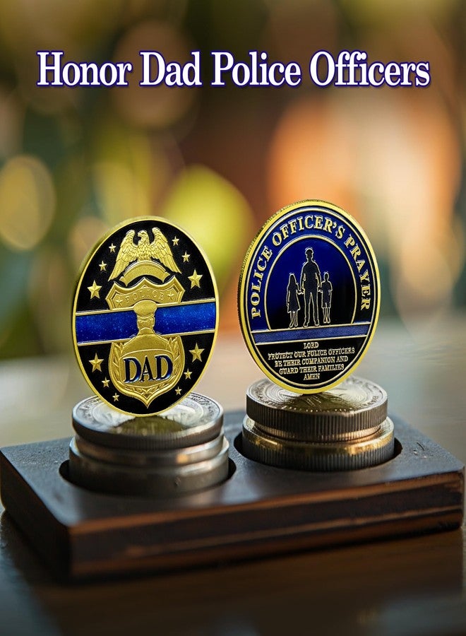 ASmileIndeep Dad Police Challenge Coin - Thin Blue Line Law Enforcement Police Coin - Police Officer Decoration Souvenir Gift for Police Officer - Image 4