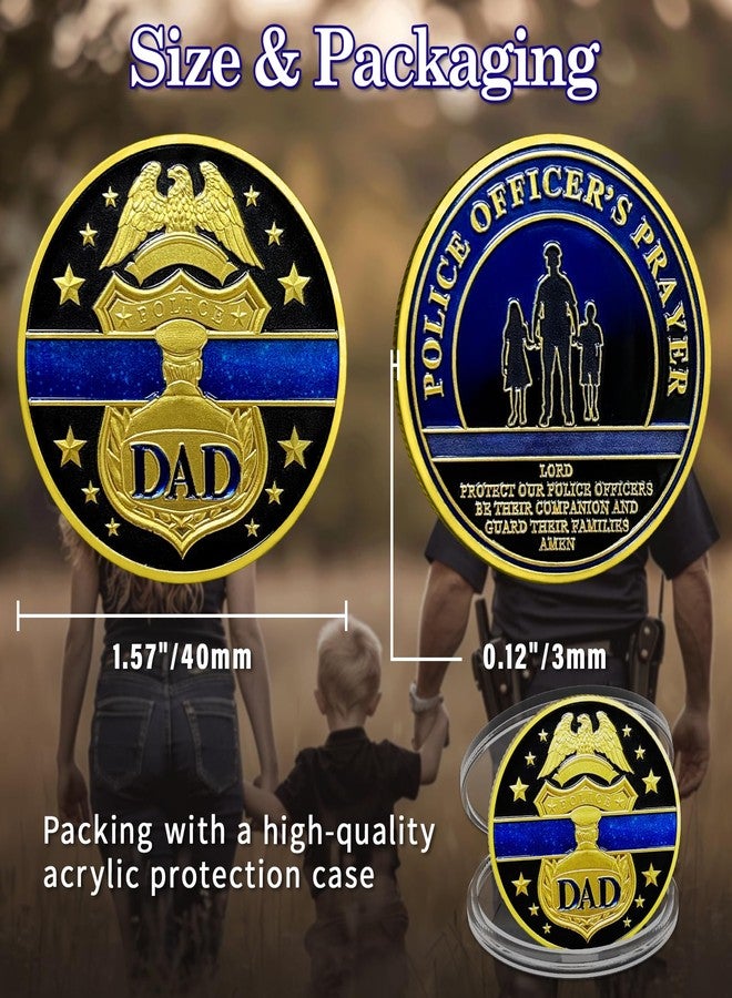 ASmileIndeep Dad Police Challenge Coin - Thin Blue Line Law Enforcement Police Coin - Police Officer Decoration Souvenir Gift for Police Officer - Image 5