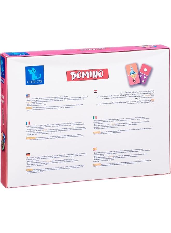 Fluffy Bear Kids Domino Game with Cartoon Princess Design | 28 Pieces | Educational Matching Game - Image 2