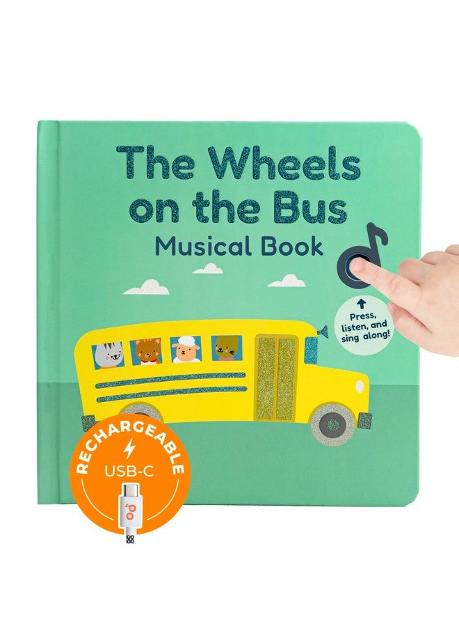 Cali's Books Calis Books The Wheels on The Bus Book | New Rechargeable Musical Book, No More Batteries | Books for 1 Year Old | Wheels on The Bus Toy | Musical Book for Toddlers 1-3 | Musical Toy for Toddlers  - Image 1