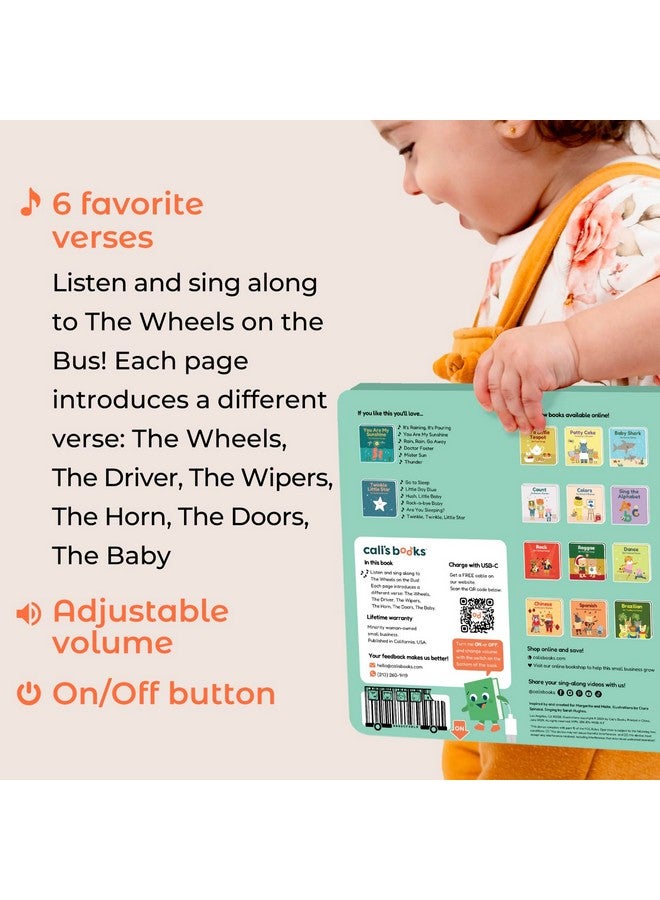 Cali's Books Calis Books The Wheels on The Bus Book | New Rechargeable Musical Book, No More Batteries | Books for 1 Year Old | Wheels on The Bus Toy | Musical Book for Toddlers 1-3 | Musical Toy for Toddlers  - Image 5