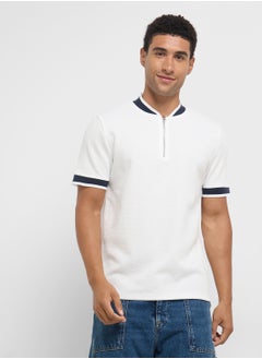 BRAVE SOUL Half Zip Polo Shirt  - Image 1