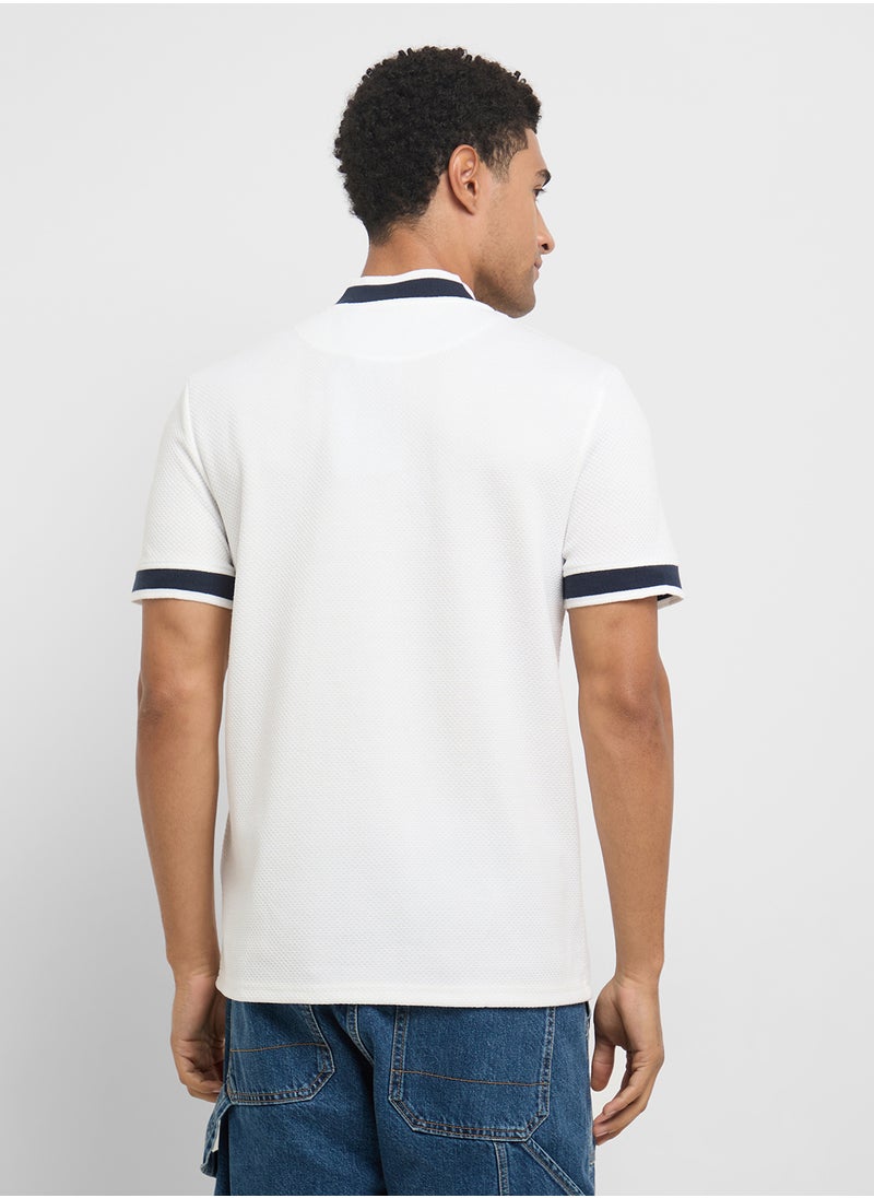 BRAVE SOUL Half Zip Polo Shirt  - Image 2