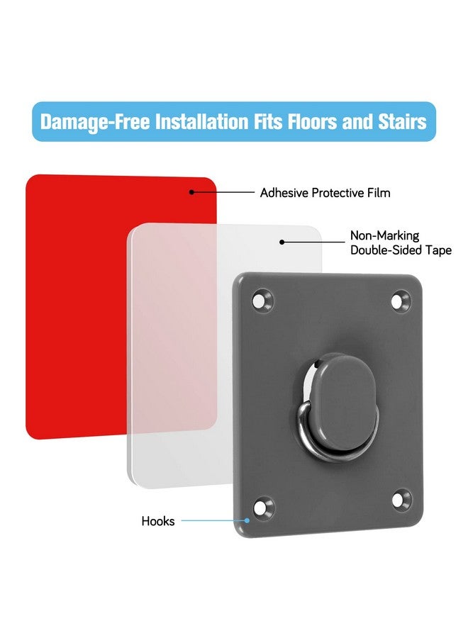 GRENFU Mesh Baby Gate Floor Adhesive Hooks (2 Pack) No Drilling Retractable Baby Gates Ground Anchor Hooks Prevent Babies and Pets from Going Under Retractable Dog Gate Ideal for Securing to Floors, Stairs - Image 4