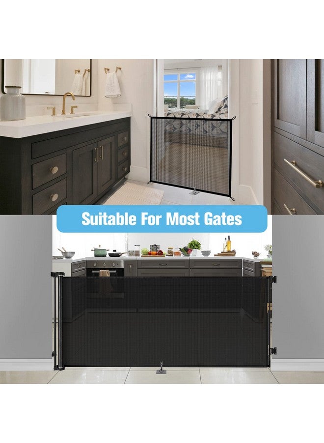 GRENFU Mesh Baby Gate Floor Adhesive Hooks (2 Pack) No Drilling Retractable Baby Gates Ground Anchor Hooks Prevent Babies and Pets from Going Under Retractable Dog Gate Ideal for Securing to Floors, Stairs - Image 3