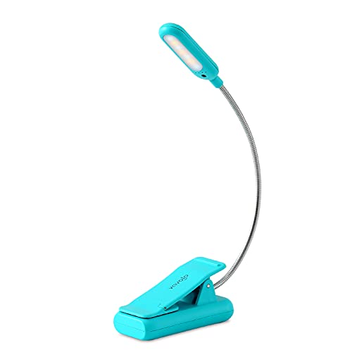 VAVOFO Clip On Book Light for Bed Kids, 7 LED Reading Light with 9-Level Warm Cool White Daylight, Eye Care Lamp with Power Indicator for Bookworms (Blue) - Image 1