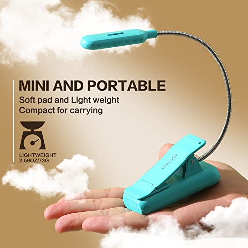 VAVOFO Clip On Book Light for Bed Kids, 7 LED Reading Light with 9-Level Warm Cool White Daylight, Eye Care Lamp with Power Indicator for Bookworms (Blue) - Image 3