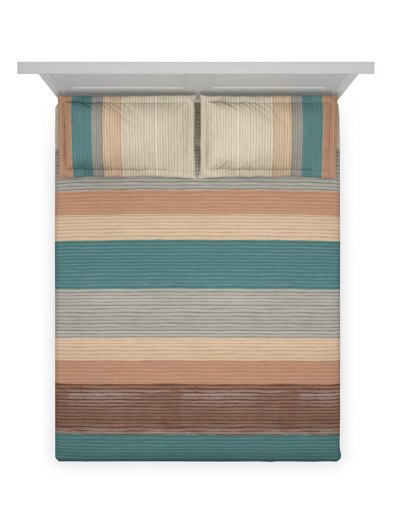DDECOR Live beautiful DDECOR Live beautiful Cotton Queen Bed Sheet Set with 2 Pillow Covers (229 CM X 274 CM, Brown) Digital Print Contemporary 145TC GSM  - Image 3
