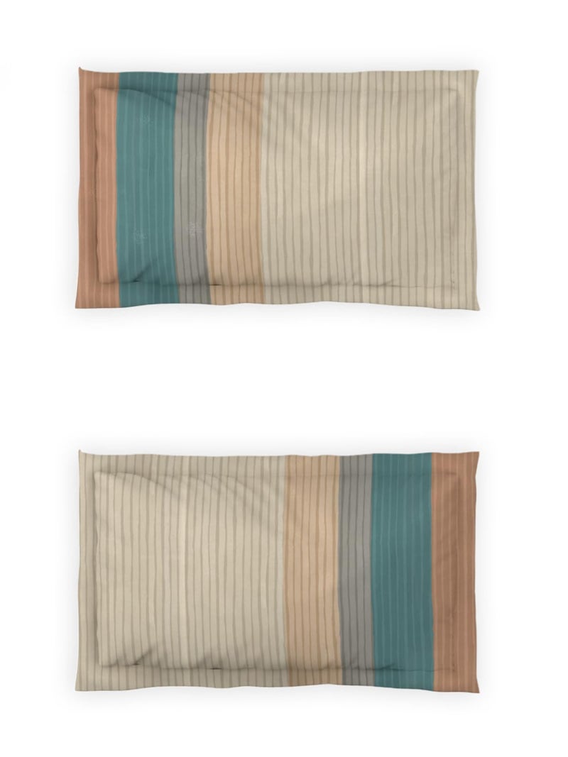 DDECOR Live beautiful DDECOR Live beautiful Cotton Queen Bed Sheet Set with 2 Pillow Covers (229 CM X 274 CM, Brown) Digital Print Contemporary 145TC GSM  - Image 4