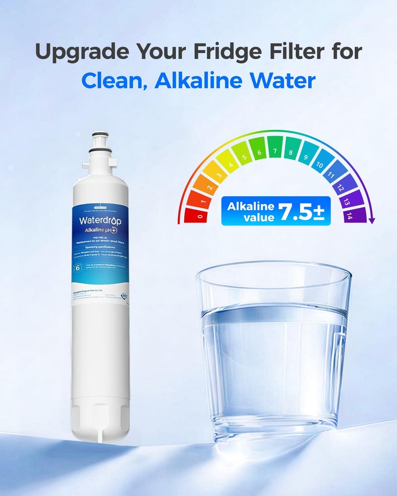 Waterdrop WD-F19C-AL Alkaline Refrigerator Water Filter, Enhances pH, Replacement for GEÂ® RPWFEÂ®, RPWF (Built-in CHIP) Refrigerator Water Filter, Compatible with GFE28GYNFS, GFE28GELDS - Image 2